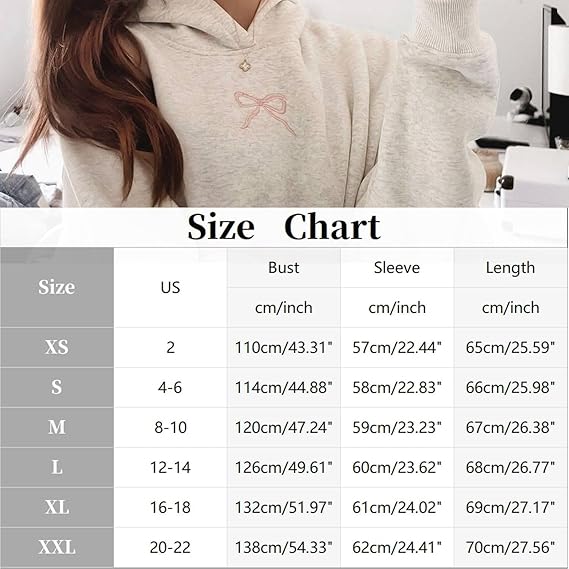 Womens Bow Hoodie Casual Oversized Pullover Soft Warm Sweatshirt Pink