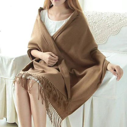 Womens Cashmere Scarf Winter Warm Soft Plaid Shawl Wrap