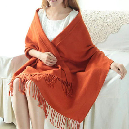 Womens Cashmere Scarf Winter Warm Soft Plaid Shawl Wrap