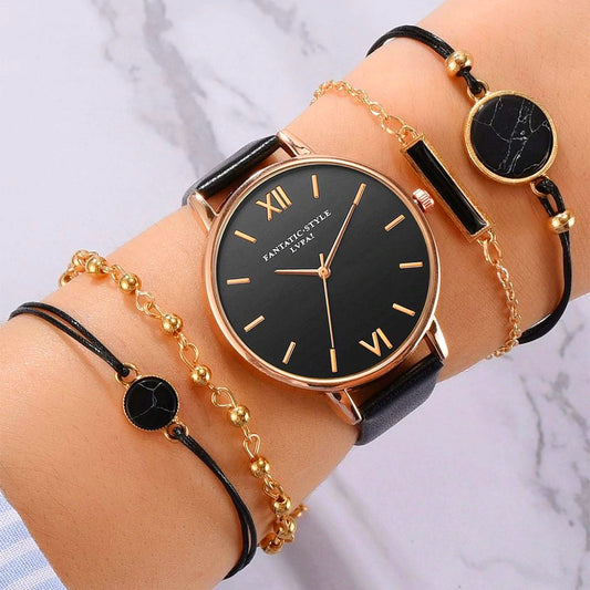 Women's Quartz Watch and Bracelet Gift Set
