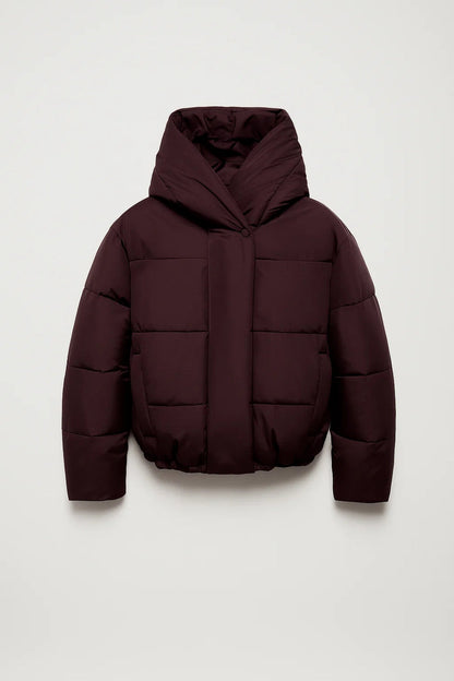 Womens Short Puffer Jacket Oversized Hood Warm Quilted Coat