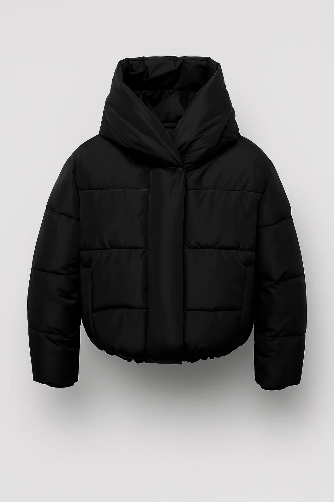 Womens Short Puffer Jacket Oversized Hood Warm Quilted Coat