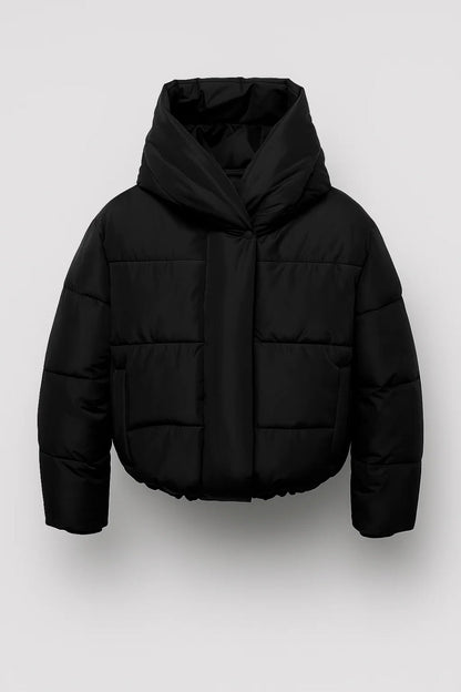 Womens Short Puffer Jacket Oversized Hood Warm Quilted Coat