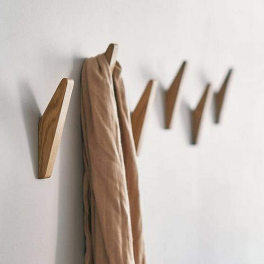 Wooden Wall Hooks Scandinavian Coat Rack Set Storage Hangers