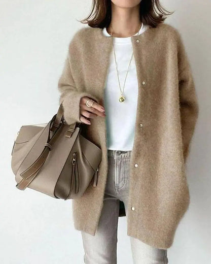 Wool Mohair Cardigan Womens Soft Longline Knit Sweater